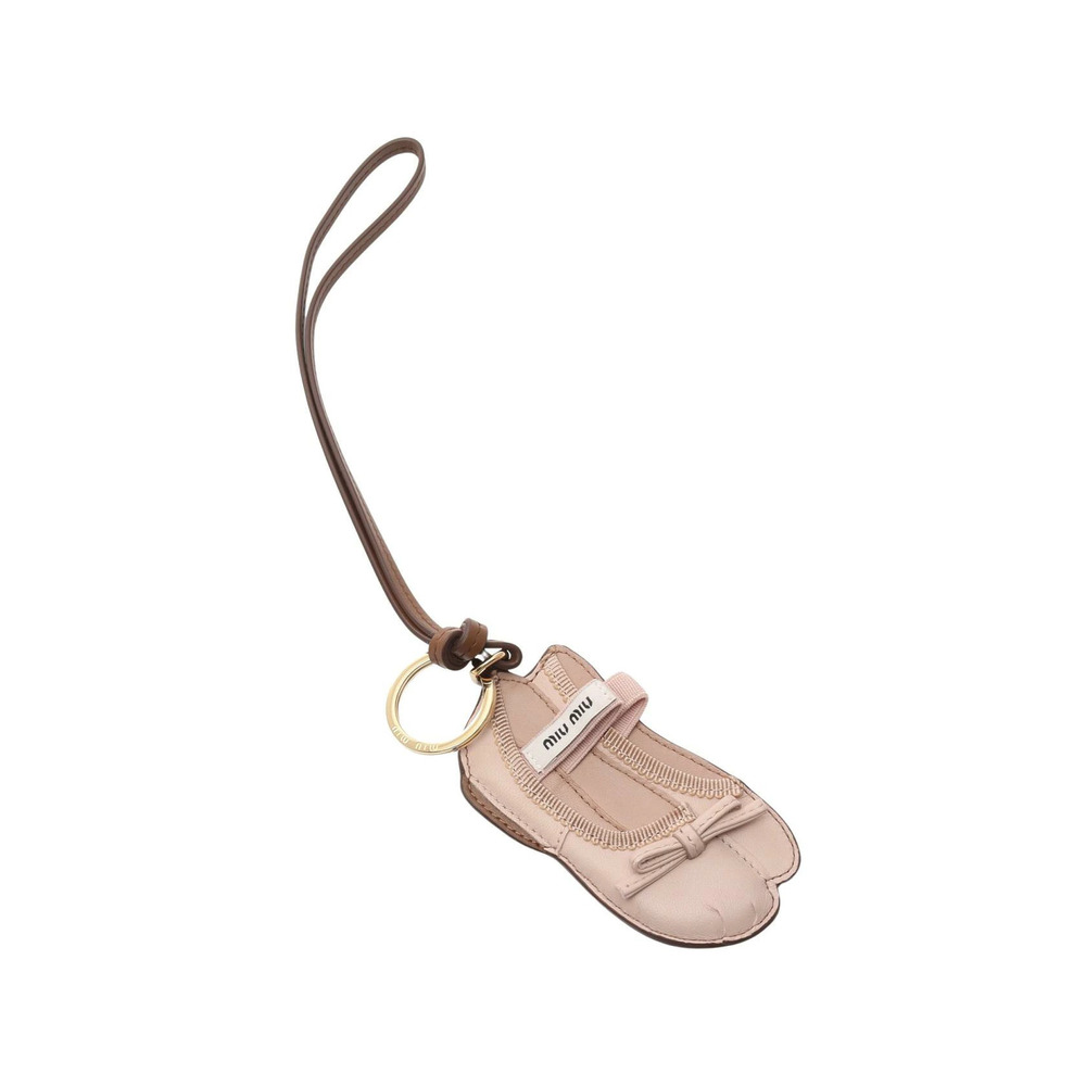 Miu Miu BULLET Charm Accessory Leather Pink Brown